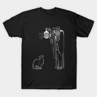 Tarot Hermit with Cat | 'Hermits and cats are natural allies' T-Shirt